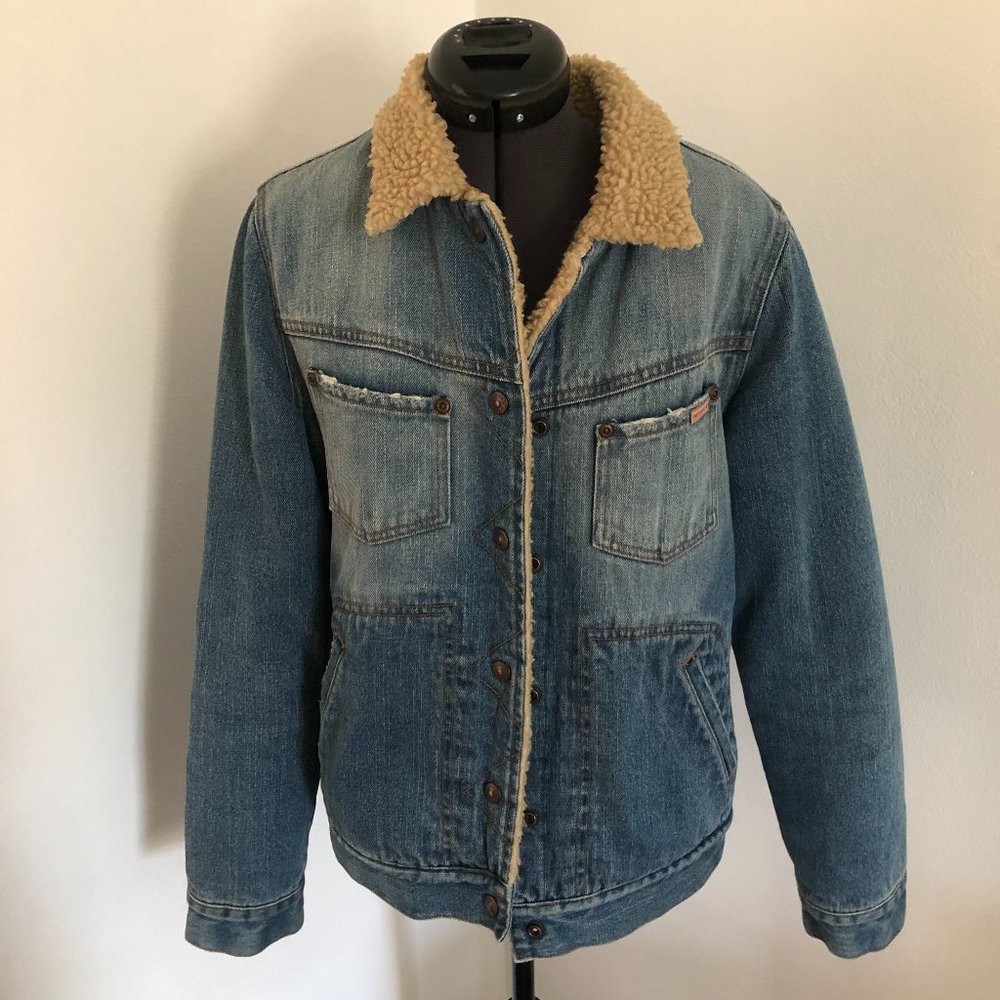 american eagle sherpa lined denim jacket